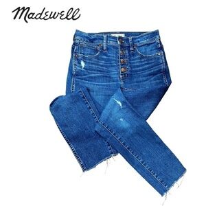 MADEWELL 10" High-Rise Skinny Jeans in Hanna Wash